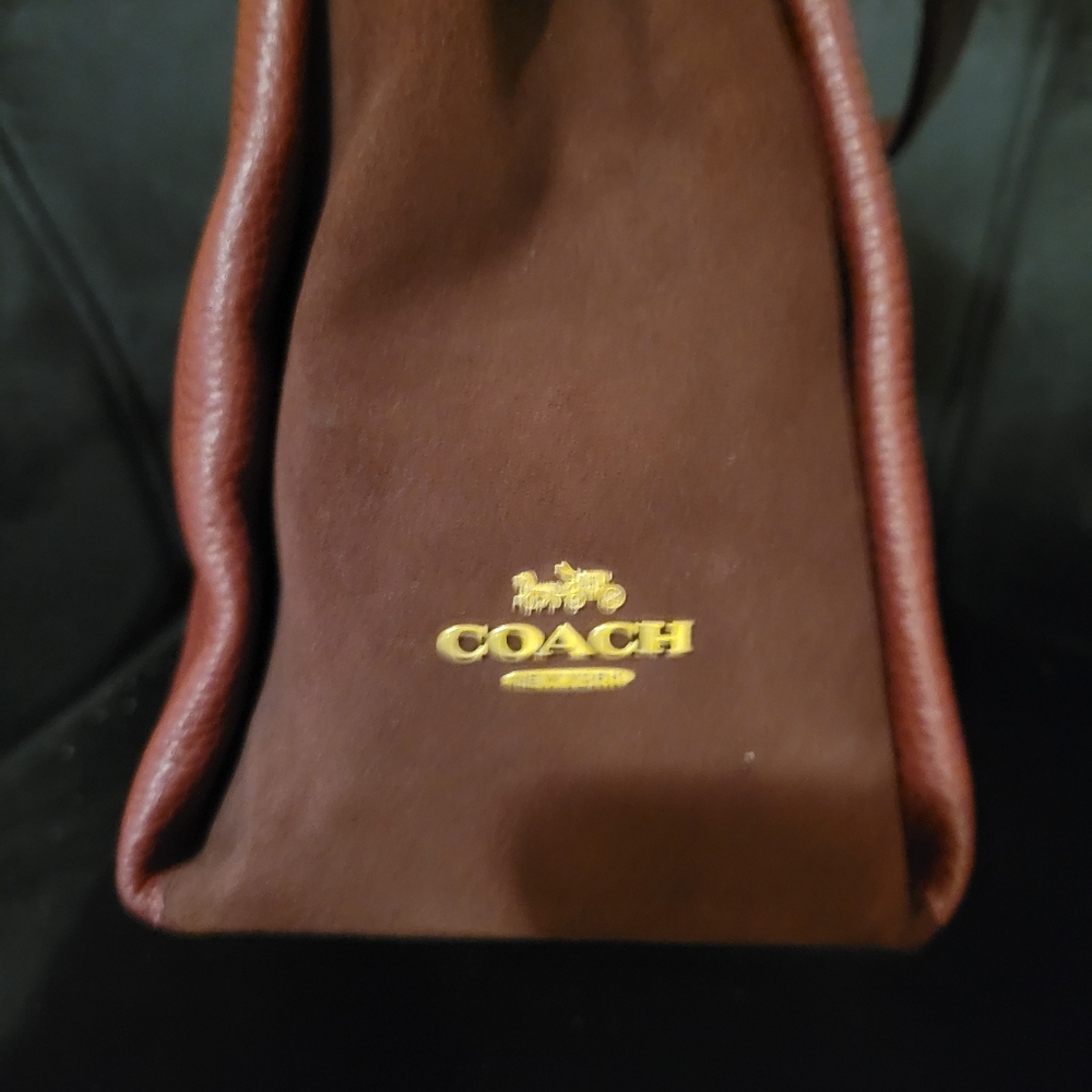 ***SOLD****Coach Shay Shoulder Bag With Snakeskin Detail - Brass/Wine - Picture 10 of 11